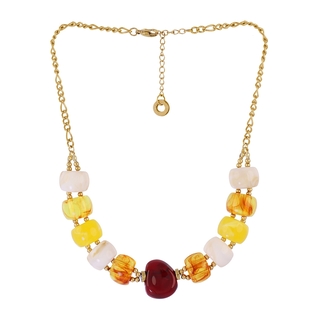 Γυναικείο Κολιέ Marbles Murmur DCO212B Anartxy Ατσάλι-Επιχρύσωση IP Με Πέτρες Από Χυτευμένη Ρητίνη